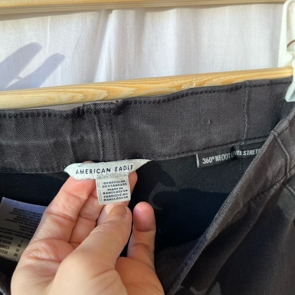 American Eagle Outfitters 360 Next Level Stretch Lace Up Denim Jean in Black - Picture 12 of 16